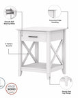 Bush Furniture Key West End Table with Storage