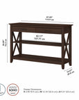 Bush Furniture Key West Console Table with Drawers and Shelves