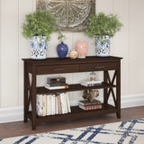 Bush Furniture Key West Console Table with Drawers and Shelves