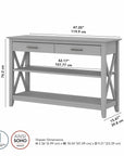 Bush Furniture Key West Console Table with Drawers and Shelves