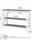 Bush Furniture Key West Console Table with Drawers and Shelves