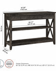 Bush Furniture Key West Console Table with Drawers and Shelves