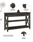 Bush Furniture Key West Console Table with Drawers and Shelves
