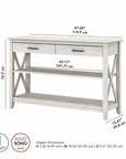 Bush Furniture Key West Console Table with Drawers and Shelves