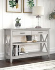 Bush Furniture Key West Console Table with Drawers and Shelves