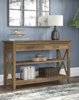 Bush Furniture Key West Console Table with Drawers and Shelves