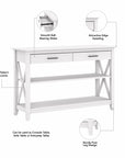 Bush Furniture Key West Console Table with Drawers and Shelves