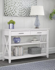 Bush Furniture Key West Console Table with Drawers and Shelves