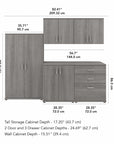 Bush Business Furniture Universal 5 Piece Modular Laundry Room Storage Set with Floor and Wall Cabinets