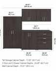 Bush Business Furniture Universal 5 Piece Modular Laundry Room Storage Set with Floor and Wall Cabinets