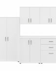 Bush Business Furniture Universal 5 Piece Modular Laundry Room Storage Set with Floor and Wall Cabinets