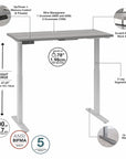 Move 60 Series by Bush Business Furniture 48W x 24D Electric Height Adjustable Standing Desk