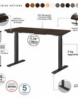 Move 60 Series by Bush Business Furniture 72W x 30D Height Adjustable Standing Desk