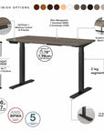 Move 60 Series by Bush Business Furniture 72W x 30D Height Adjustable Standing Desk
