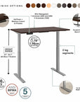 Move 60 Series by Bush Business Furniture 72W x 30D Height Adjustable Standing Desk