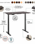 Move 60 Series by Bush Business Furniture 72W x 30D Height Adjustable Standing Desk