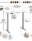 Move 60 Series by Bush Business Furniture 72W x 30D Height Adjustable Standing Desk