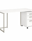 Office by kathy ireland® Method 60W Table Desk with 3 Drawer Mobile File Cabinet