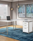 Office by kathy ireland® Method 60W L Shaped Desk with 30W Return and Mobile File Cabinet