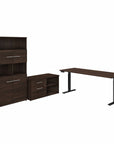 Bush Business Furniture Office 500 72W Height Adjustable Standing Desk with Storage and Bookcase