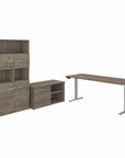 Bush Business Furniture Office 500 72W Height Adjustable Standing Desk with Storage and Bookcase