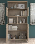 Bush Business Furniture Office 500 72W Height Adjustable Standing Desk with Storage and Bookcase