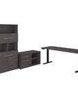 Bush Business Furniture Office 500 72W Height Adjustable Standing Desk with Storage and Bookcase