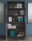 Bush Business Furniture Office 500 72W Height Adjustable Standing Desk with Storage and Bookcase