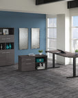 Bush Business Furniture Office 500 72W Height Adjustable Standing Desk with Storage and Bookcase