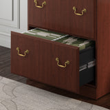 Bush Furniture Saratoga L Shaped Computer Desk with File Cabinet and Bookcase Set