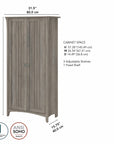 Bush Furniture Salinas Tall Storage Cabinet with Doors