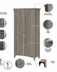 Bush Furniture Salinas Tall Storage Cabinet with Doors