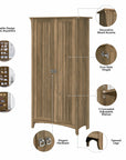 Bush Furniture Salinas Tall Storage Cabinet with Doors