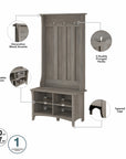 Bush Furniture Salinas Hall Tree with Shoe Storage Bench