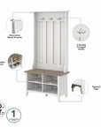 Bush Furniture Salinas Hall Tree with Shoe Storage Bench