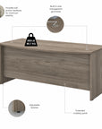 Bush Business Furniture Studio C 72W x 36D Bow Front Desk