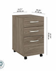 Bush Business Furniture Studio C 3 Drawer Mobile File Cabinet