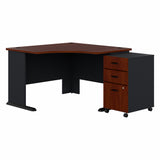 Bush Business Furniture Series A 48W Corner Desk with Mobile File Cabinet