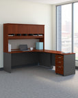 Bush Business Furniture Series C 72W Right Handed Corner Desk with Hutch and Mobile File Cabinet