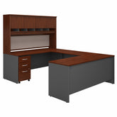 Bush Business Furniture Series C 72W U Shaped Desk with Hutch and Storage