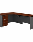 Bush Business Furniture Series C 60W x 43D Right Hand 3 Position Sit to Stand L Shaped Desk with Mobile File Cabinet