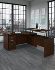 Bush Business Furniture Series C 60W x 43D Right Hand 3 Position Sit to Stand L Shaped Desk with Mobile File Cabinet