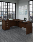 Bush Business Furniture Series C 60W x 43D Right Hand 3 Position Sit to Stand L Shaped Desk with Mobile File Cabinet