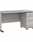 Bush Business Furniture Studio A 60W Computer Desk with 3 Drawer Mobile File Cabinet