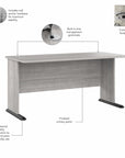 Bush Business Furniture Studio A 60W Computer Desk with 3 Drawer Mobile File Cabinet