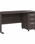 Bush Business Furniture Studio A 60W Computer Desk with 3 Drawer Mobile File Cabinet