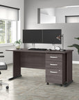 Bush Business Furniture Studio A 60W Computer Desk with 3 Drawer Mobile File Cabinet