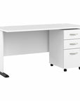 Bush Business Furniture Studio A 60W Computer Desk with 3 Drawer Mobile File Cabinet