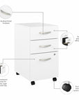 Bush Business Furniture Studio A 60W Computer Desk with 3 Drawer Mobile File Cabinet