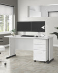 Bush Business Furniture Studio A 60W Computer Desk with 3 Drawer Mobile File Cabinet